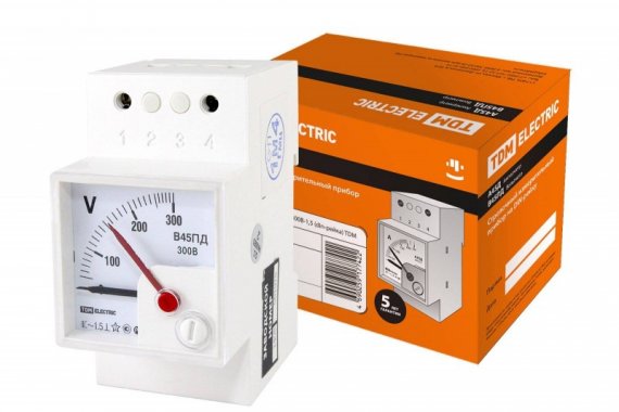 Фотография товара 'Tdm Вольтметр В45ПД 300В-1,5 (din-рейка) SQ1102-0307'