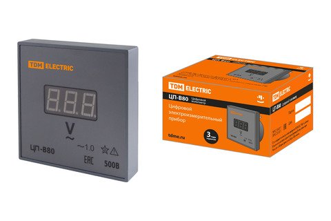 Фотография товара 'Tdm Цифровой вольтметр ЦП-В80 500В-1,0 (без поверки) SQ1102-0520'