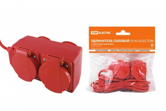 Фотография товара 'Tdm Удлинитель силовой Уз16-02/02 SQ1302-0010'