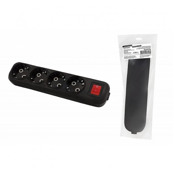 Фотография товара 'Tdm SQ1806-0430 Колодка розеточная 4 гнезда 2П+3 c выключателем 16А 250В'