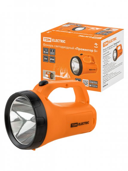 Фотография товара 'Tdm Фонарь светодиодный "Прожектор 5", 3 Вт LED+12 SMD, SQ0350-0068'