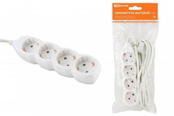 Фотография товара 'Tdm Удлинитель бытовой У04 4 гнезда SQ1303-0011'