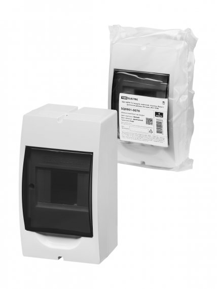 Фотография товара 'Tdm SQ0901-0070 Щит ЩРН-П-4 модуля, навесной, пластик, белый, дымчатая дверца'