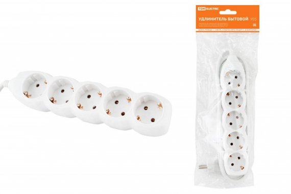 Фотография товара 'Tdm Удлинитель бытовой У05 5 гнезд SQ1303-0021'