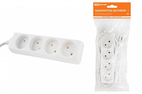 Фотография товара 'Tdm Удлинитель бытовой У4 4 гнезда SQ1303-0211'