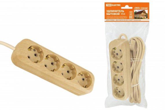 Фотография товара 'Tdm Удлинитель бытовой У04 4 гнезда, 3метра SQ1303-2011'