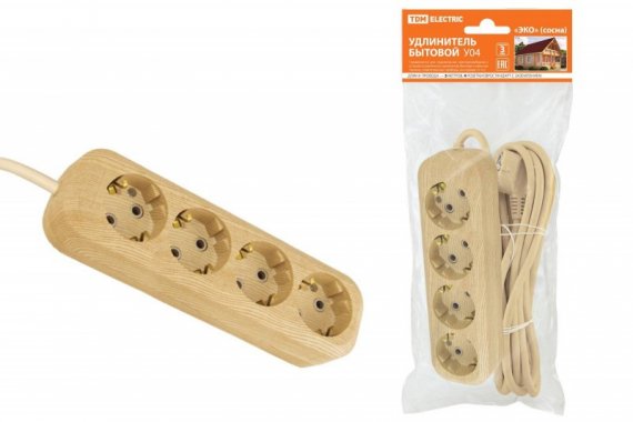 Фотография товара 'Tdm Удлинитель бытовой У04 4 гнезда, 5метров SQ1303-2012'