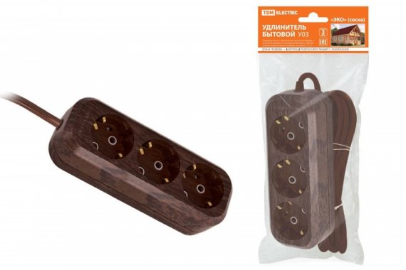 Фотография товара 'Tdm Удлинитель бытовой У03 3 гнезда, 5метров SQ1303-3002'