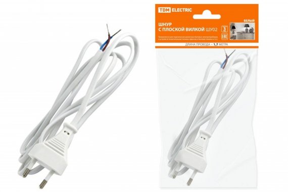 Фотография товара 'Tdm Шнур с плоской вилкой ШУ02 ШВВП SQ1305-0011'