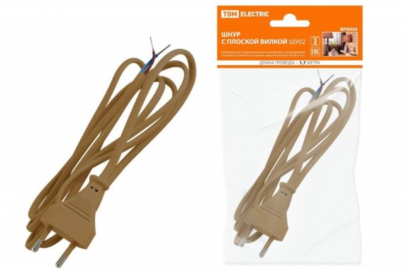 Фотография товара 'Tdm Шнур с плоской вилкой ШУ02 ШВВП SQ1305-0013'