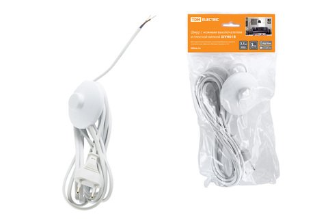 Фотография товара 'Tdm Шнур с ножным выключателем и плоской вилкой ШУН01В ШВВП SQ1305-0061'