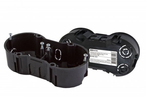 Фотография товара 'Tdm Установочная коробка СП 2-х местная, 141х70х45мм, саморезы, IP20 SQ1402-1917'