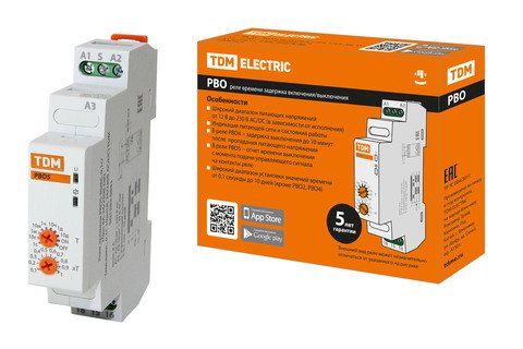 Фотография товара 'Tdm Реле времени РВО5-ВЫКС-0,1с/10дн-8А-230В-DIN SQ1503-0031'