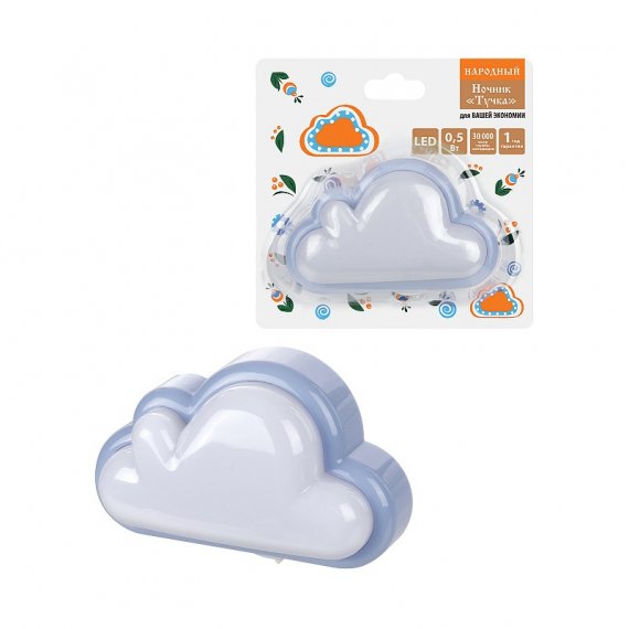 Фотография товара 'Tdm SQ0357-0051 Ночник "Тучка" с выключателем, 0,5 Вт, 220 В'