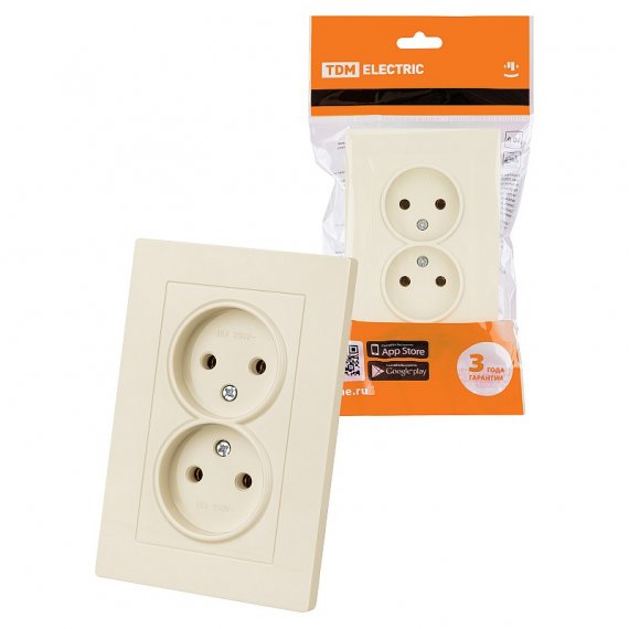 Фотография товара 'Tdm SQ1816-0134 Розетка двойная 2П 10А 250В'