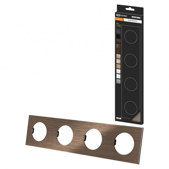 Фотография товара 'Tdm SQ1819-0463 Рамка четверная бронза, алюминий, шлифованный, "Байкал"'