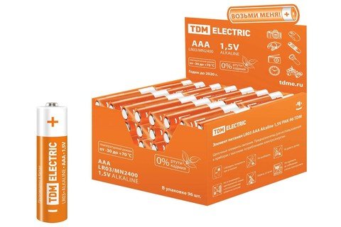 Фотография товара 'Tdm Элемент питания LR03 AAA Alkaline 1,5V PAK-96 SQ1702-0010'