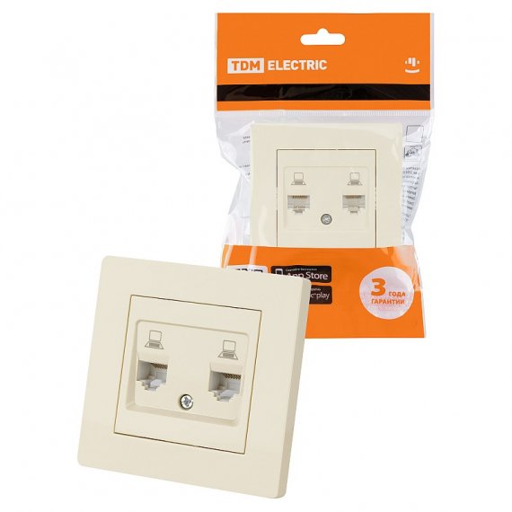 Фотография товара 'Tdm SQ1816-0144 Розетка компьютерная двойная RJ45'