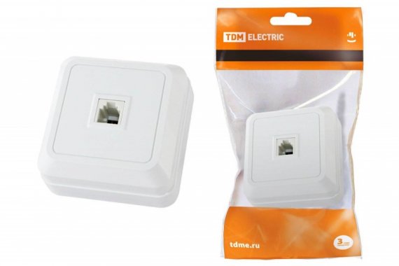 Фотография товара 'Tdm Розетка TФ (RJ-11) открытой установки IP20 SQ1801-0021'