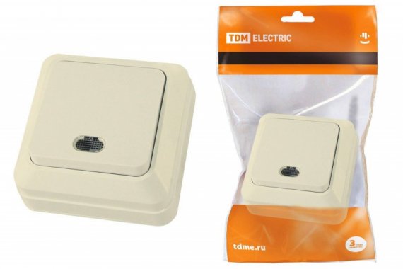 Фотография товара 'Tdm Выключатель 1-кл. открытой установки с подсветкой IP20 10А SQ1801-0010'
