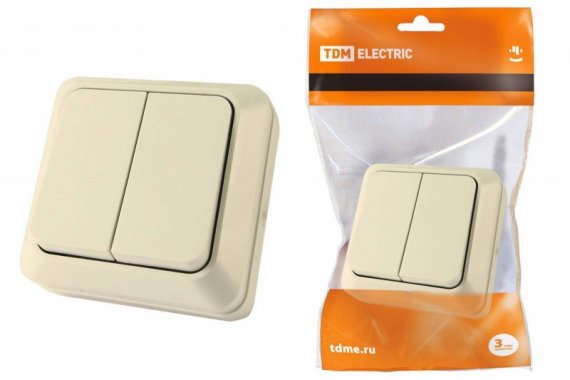 Фотография товара 'Tdm Выключатель 2-кл. открытой установки IP20 10А SQ1801-0004'