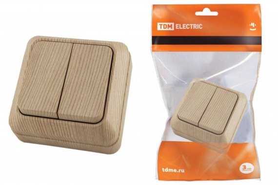 Фотография товара 'Tdm Выключатель 2-кл. открытой установки IP20 10А SQ1801-0044'