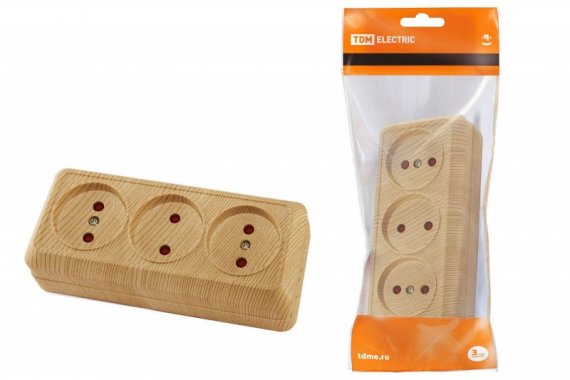 Фотография товара 'Tdm Розетка 3-х местная горизонтальная 2П открытой установки IP20 10A SQ1801-0425'