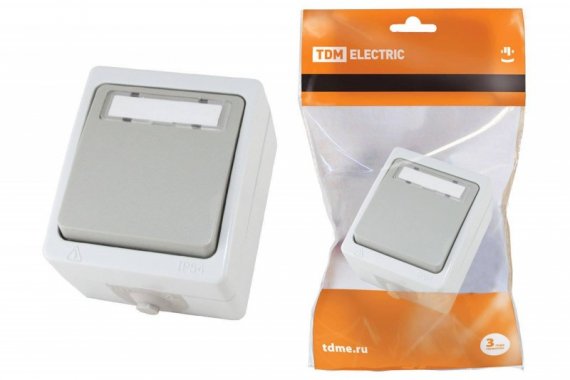 Фотография товара 'Tdm Кнопка звонковая с полем для надписи IP54 6A SQ1803-0006'
