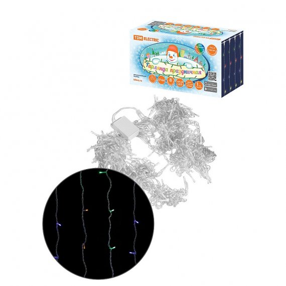 Фотография товара 'Tdm SQ0361-0097 Гирлянда светодиодная "Занавес" 1,5х2,5 м, 169LED'