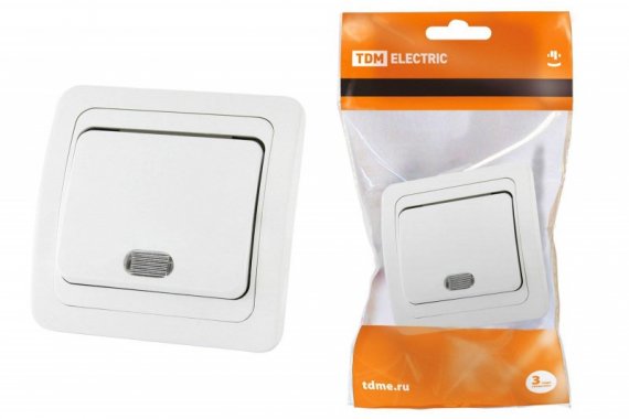 Фотография товара 'Tdm Выключатель 1-кл. с подсветкой 10А SQ1804-0004'
