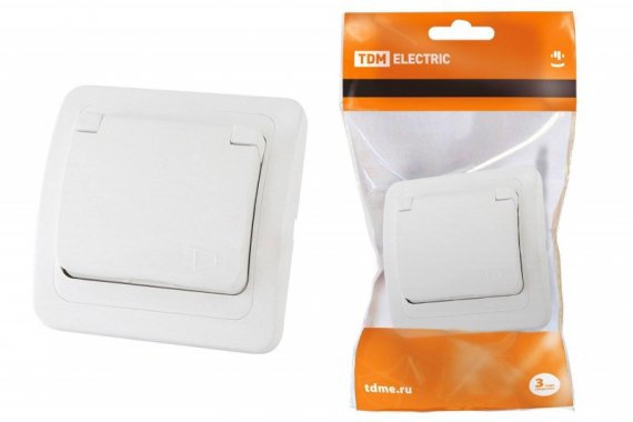Фотография товара 'Tdm Розетка с крышкой 2П+З 16А SQ1804-0011'