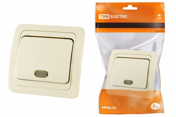 Фотография товара 'Tdm Выключатель 1-кл. с подсветкой 10А SQ1804-0104'