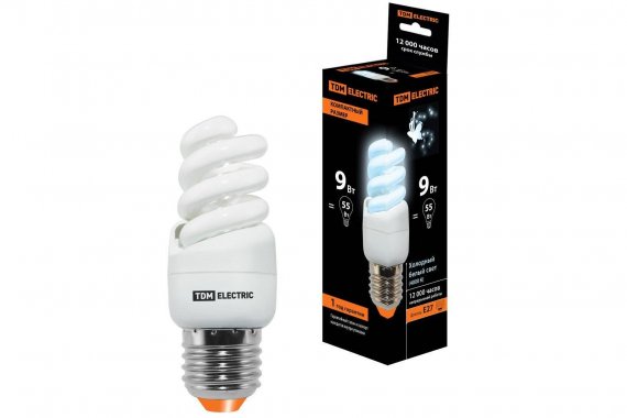 Фотография товара 'Tdm Лампа энергосберегающая КЛЛ-FSТ2-9 Вт-4000 К–Е27 КОМПАКТ (35х95 мм), SQ0323-0173'