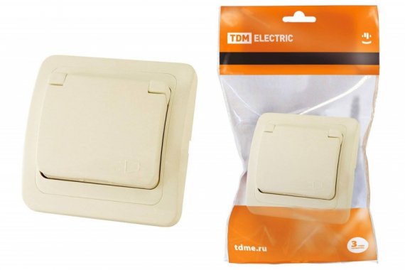 Фотография товара 'Tdm Розетка с крышкой 2П+З 16А SQ1804-0111'