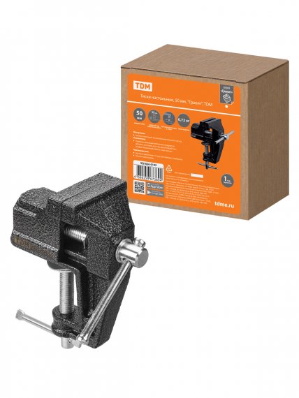 Фотография товара 'Tdm SQ1026-0105 Тиски настольные, 50 мм, "Гранит"'
