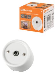 Фотография товара 'Tdm SQ1820-0062 Розетка TV оконечная скрытой установки белая «Болонь»'