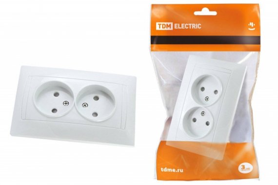 Фотография товара 'Tdm Розетка двойная 2П 10А 250В SQ1815-0012'