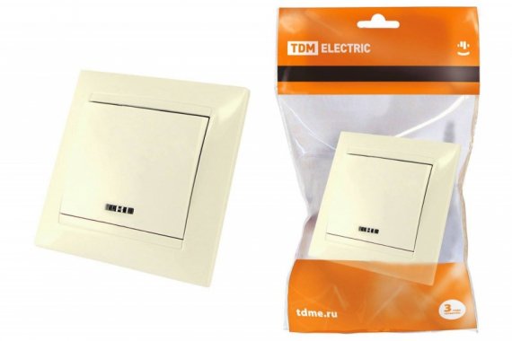 Фотография товара 'Tdm Выключатель 1 кл. с подсветкой 10А SQ1815-0104'