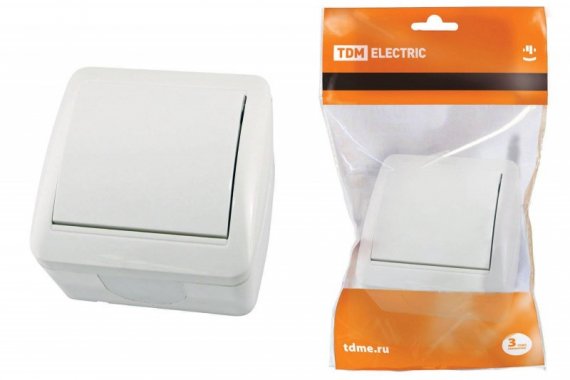 Фотография товара 'Tdm Выключатель 1-кл. открытой установки IP44 10А SQ1818-0001'