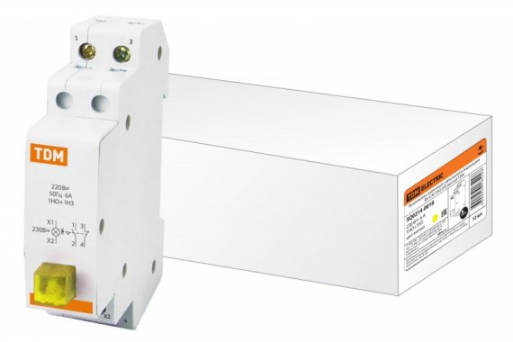 Фотография товара 'Tdm Выключатель кнопочный c фиксацией и индикацией ВК-47M SQ0214-0018'