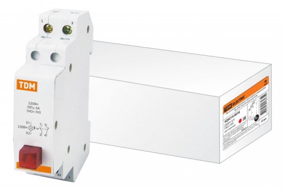 Фотография товара 'Tdm Выключатель кнопочный c фиксацией и индикацией ВК-47M SQ0214-0016'