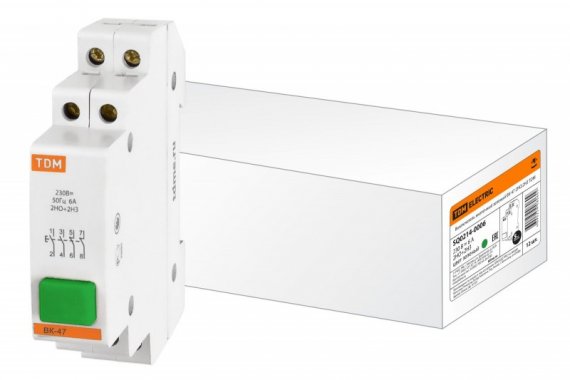 Фотография товара 'Tdm Выключатель кнопочный зеленый ВК-47 SQ0214-0006'