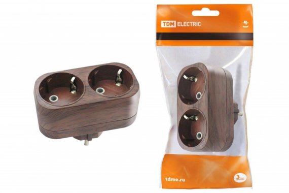 Фотография товара 'Tdm Блок на 2 гнезда 2П+З плоский 16А 250B "Эко" SQ1806-0079'