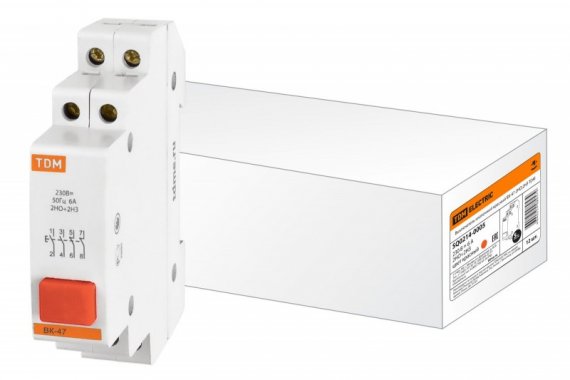 Фотография товара 'Tdm Выключатель кнопочный красный ВК-47 SQ0214-0005'