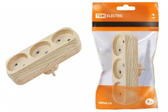 Фотография товара 'Tdm Блок на 3 гнезда 2П б/з плоский 6А 250B "Эко" SQ1806-0075'