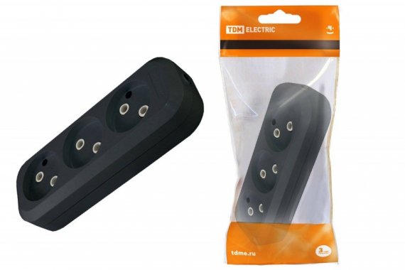 Фотография товара 'Tdm Колодка розеточная 3 гнезда 2П б/з 10А 250В SQ1806-0110'