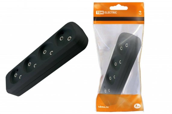 Фотография товара 'Tdm Колодка розеточная 4 гнезда 2П б/з 10А 250В SQ1806-0111'