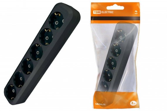 Фотография товара 'Tdm Колодка розеточная 6 гнезд 2П+З 16А 250В SQ1806-0139'