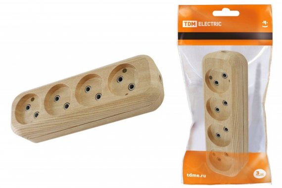 Фотография товара 'Tdm Колодка розеточная 4 гнезда 2П б/з 10А 250В "Эко" SQ1806-0050'