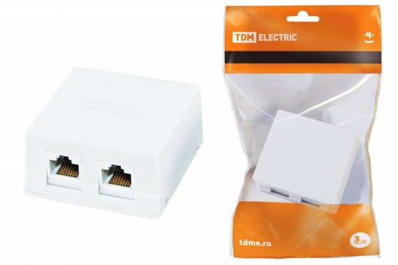 Фотография товара 'Tdm Компьютерная розетка 2xRJ-45 SQ1809-0004'